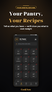 CookNow pantry and ingredient input screen